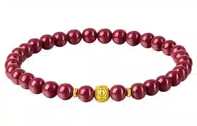 石头记 水逆退散 吉祥如意八方来财 招福串珠 时来运转珠红色转运再造辰砂 朱砂 玉石手串 女款