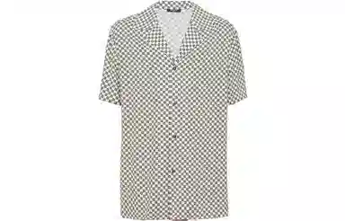 Balmain Mini Monogram Short Sleeve Shirt White