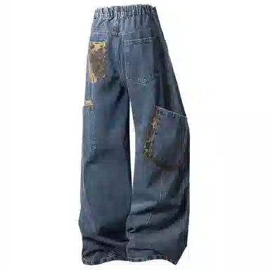 FUERZA Wide Leg Jeans Deep Blue