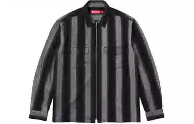 Supreme FW23 FW23 WEEK13 STRIPE FLANNEL ZIP UP SHIRT