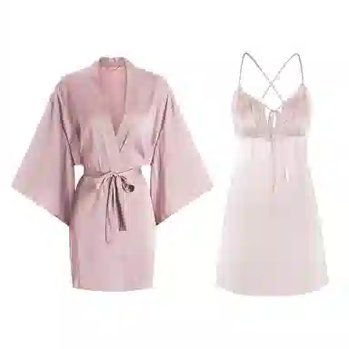 秀黛 甜美性感冰丝纯欲风睡衣套装 女款