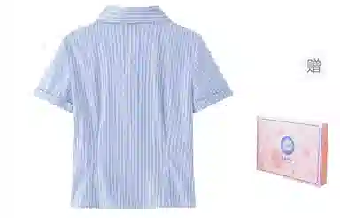 东鲸岁时记 学院风徽章衬衫短袖制服 女款 礼盒装 蓝色