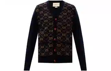 Gucci GG Wool Cardigan Navy