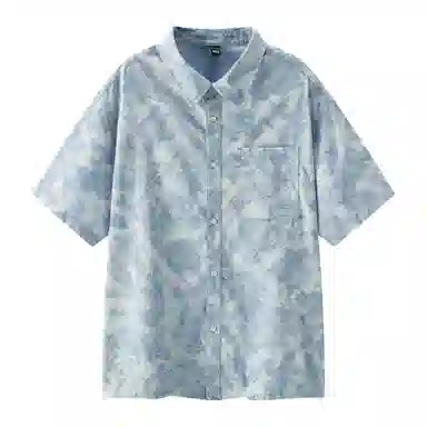 森马 凉感宽松潮流牛仔短袖衬衫 男款