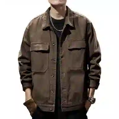 贵色 美式重磅复古高端纯色长袖衬衫 男款