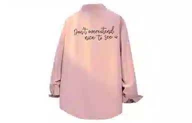 王者荣耀 美式复古字母舒适透气翻领长袖衬衫 男女同款