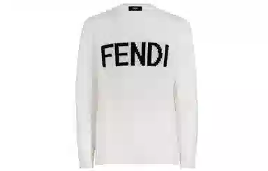 Fendi Logo Wool Pullover Sweater White