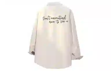 王者荣耀 美式复古字母舒适透气翻领长袖衬衫 男女同款