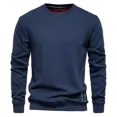 北极绒 时尚长袖纯色潮流外贸宽松纯色圆领休闲卫衣 男款