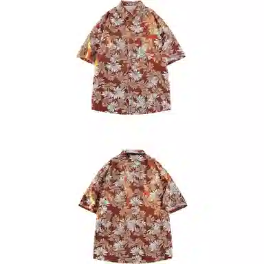 恒源祥 爆款夏季中国风印花短袖国风宽松版型衬衫 男款