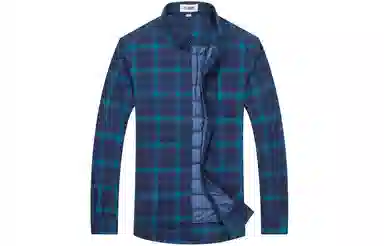 恒源祥 加厚保暖纽扣方领羽绒长袖衬衫 男款