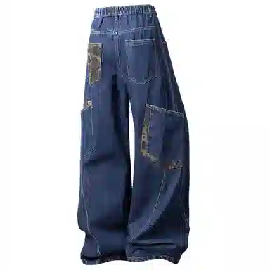 FUERZA Wide Leg Jeans Deep Blue