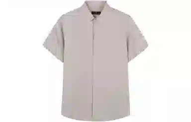 才子 条纹尖领短袖衬衫 男款