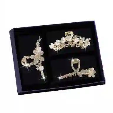 缔晶 森系清新春夏花语鲨鱼夹抓夹套装 浪漫时尚通勤日常百搭发饰 合金 发夹 女款