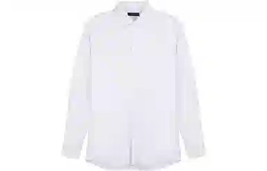 才子 纯色简约休闲长袖衬衫 男款 白色