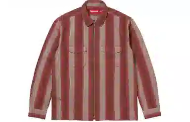 Supreme FW23 FW23 WEEK13 STRIPE FLANNEL ZIP UP SHIRT