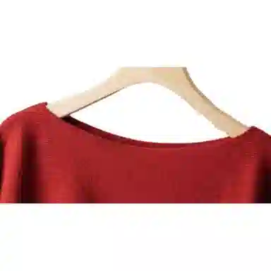 曲韩 纯色一字领舒适斗篷披风 女款