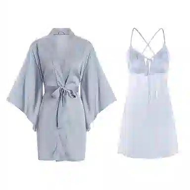 秀黛 甜美性感冰丝纯欲风睡衣套装 女款