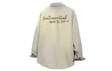 王者荣耀 美式复古字母舒适透气翻领长袖衬衫 男女同款