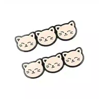 简应舒 眯眼笑猫咪侧边夹碎发小夹子刘海夹头发可爱小发卡发饰 亚克力 发夹 女款