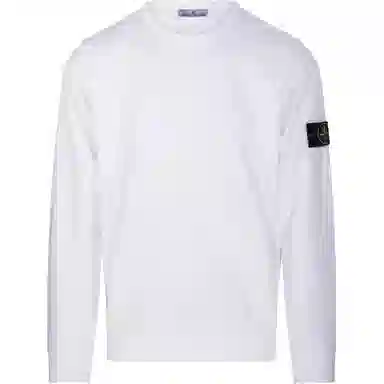 Stone Island Logo Crewneck Sweatshirt White