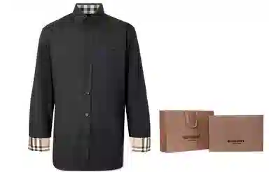 Burberry Classic Check Collar Cuff Shirt Black