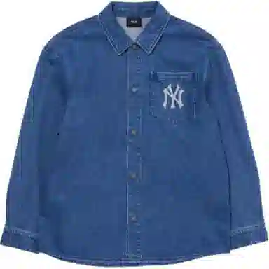 MLB Denim Coopers Mega Logo New York Yankees Denim Shirts Logo