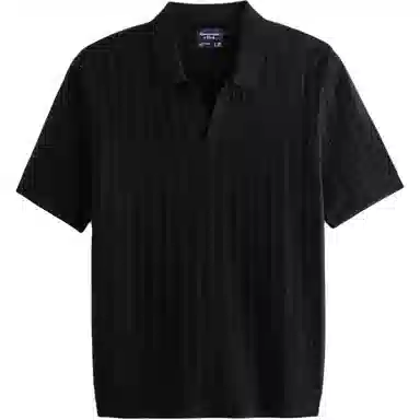Abercrombie & Fitch V-Neck Polo Black