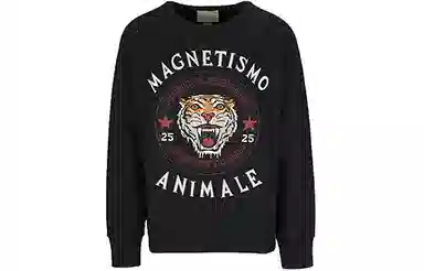 GUCCI Tiger Head Knit Sweater Black