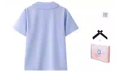 东鲸岁时记 学院设计感短袖泰式校服衬衫 女款 蓝色