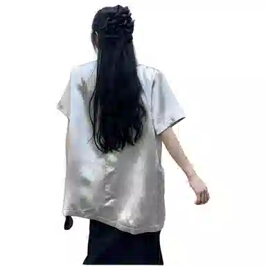 MIIRACER Short Sleeve Satin Shirt