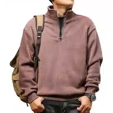季言 半拉链立领加绒加厚保暖潮流帅气卫衣 男款