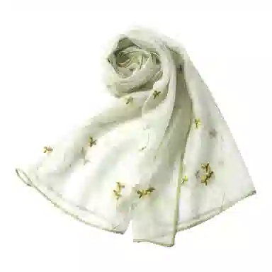 红豆 时尚长巾轻盈柔软 羊毛 桑蚕丝 丝巾 女款