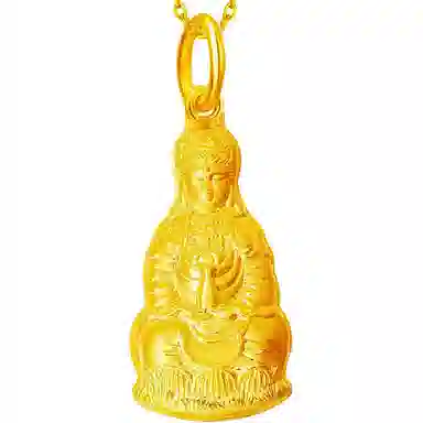 兆亮 双面观音 平安菩萨 金坠子#好运 足金 按克计价 黄金吊坠 男女同款情侣款