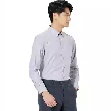 利郎 商场同款纯色尖领棉款商务休闲长袖衬衫 男款