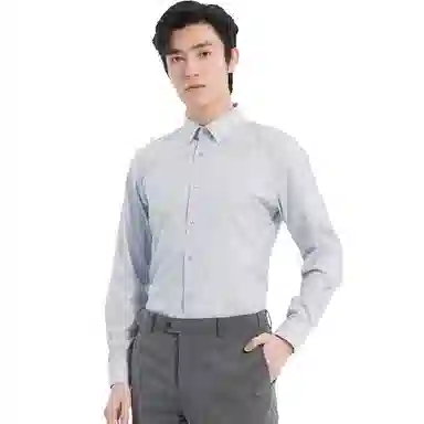 利郎 商场同款纯色尖领棉款商务休闲长袖衬衫 男款