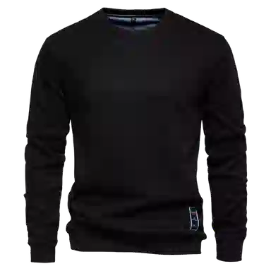 北极绒 时尚长袖纯色潮流外贸宽松纯色圆领休闲卫衣 男款