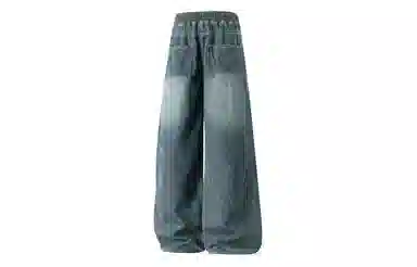 大卫贝肯 夏季冰丝男透气薄款美式高街百搭水洗慵懒风宽松直筒牛仔裤 男女同款