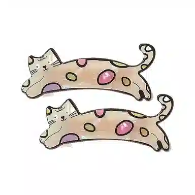 简应舒 趣味可爱小鱼小猫侧边夹刘海夹碎发小夹子日常小发卡发饰 亚克力+合金 发夹 女款