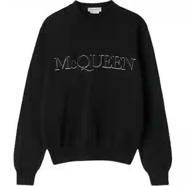 Alexander McQueen Embroidered Logo Sweater Black