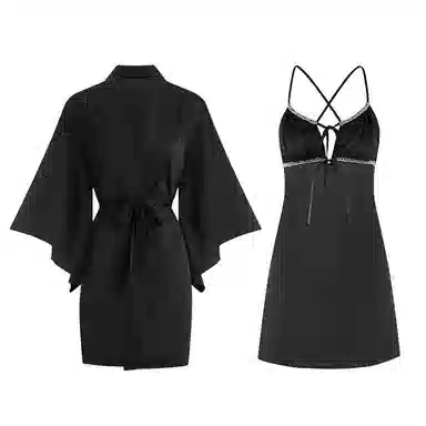 秀黛 甜美性感冰丝纯欲风睡衣套装 女款