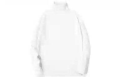 纯色打底高领套头修身毛衣 男女同款 白色 情侣款