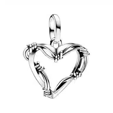 Pandora Wire Heart Pendant Silver