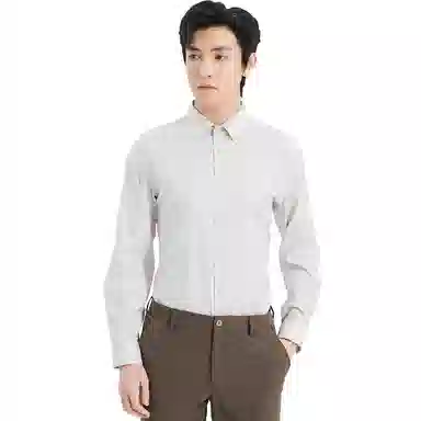 利郎 商场同款纯色尖领棉款商务休闲长袖衬衫 男款