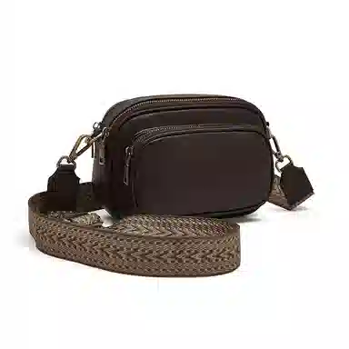 老人头 休闲简约轻便气质纯色相机包 头层牛皮 斜挎包 女款 黑色/咖色/红色/棕色