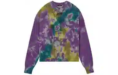 WE11DONE SS22 Logo Tie-Dye Sweater Purple