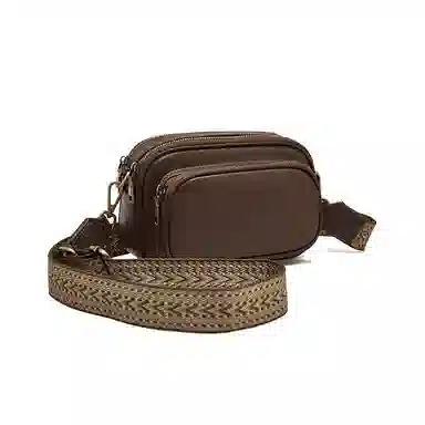 老人头 休闲简约轻便气质纯色相机包 头层牛皮 斜挎包 女款 黑色/咖色/红色/棕色