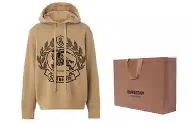 Burberry FW22 Logo Jacquard Hoodie Camel