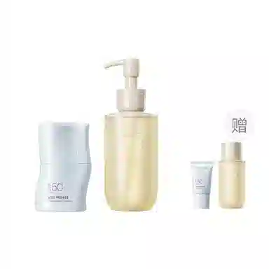 柳丝木 焕采美白防晒卸妆护肤套装 清洁防紫外线 两件套