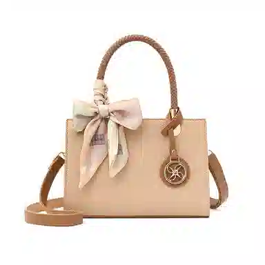 维尼奥 品牌高级感大气优雅通勤包简约百搭时尚气质妈妈包高颜值休闲质感日常小方包 合成革 单肩斜挎手提包 女款 杏色